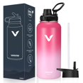 thumbnail image 1 of E T EASYTAO Termo de Acero Inoxidable, Termo de Agua con 2 Tapas, para Agua Fría (24 horas) o Caliente (12 horas Doble Pared y Tapa Hermética Antigoteo, con Asa para Transportar (940ml/32Oz, Rojo), 1 of 3