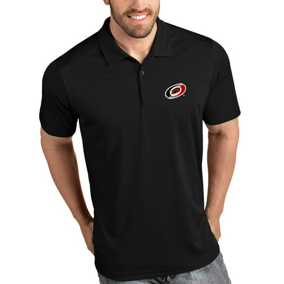 Men's Antigua Black Carolina Hurricanes Tribute Polo