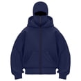 thumbnail image 2 of larppty Zip Up Hoodie, Hoodie with Face Mask Built in Balaclava,Ski Mask Balaclava Hoodies for Women (Navy, L), 2 of 5