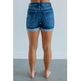 thumbnail image 4 of Essia Risen Women's High Rise Cuffed Denim Shorts, Washed Look, Stretch Fit, 4.5"/6" Inseam, XS–3XL, 4 of 5