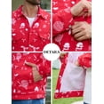 thumbnail image 5 of Christmas Jean Jacket Men Trucker Unlined Coats Xmas Printed Tops Stocking Stuffers for Man(Red Christmas,XS), 5 of 9