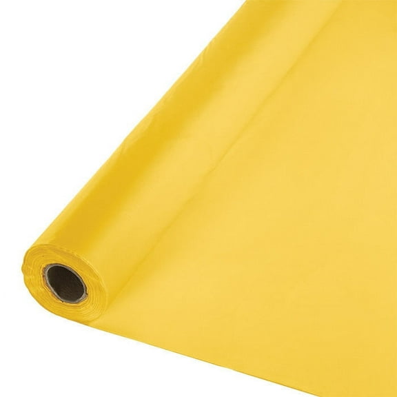 School Bus Yellow Banquet Plastic Table Roll 100 ft x 40 inch