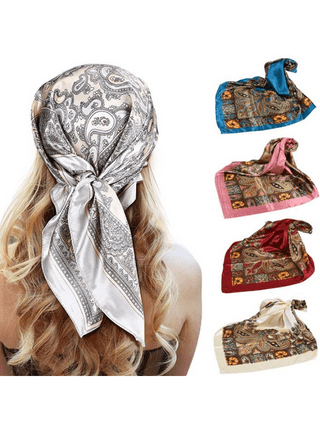 1pc Ladies' Paisley Patterned Fake Silk Scarf For Bag Handle, Hair