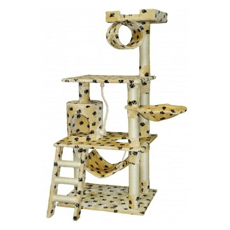 Go Pet Club Paw Print 62 in. Cat Tree Condo