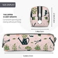 thumbnail image 5 of XMXT Leather Pencil Case, Pink Potted Plants Large Capacity Pencil Pouch for Student Teens Women, 5 of 9