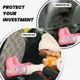 thumbnail image 4 of Naloa Sketch Squirrels Linen 2Pcs Anti-Kick Back Seat Cover Kick Mat, Car Seat Protector with 3 Storage Pockets, 4 of 8