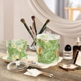 thumbnail image 5 of Daisy and Leaf Pattern Translucent Plastic Cotton Swabs Canisters Large Medium Set, 5 of 6