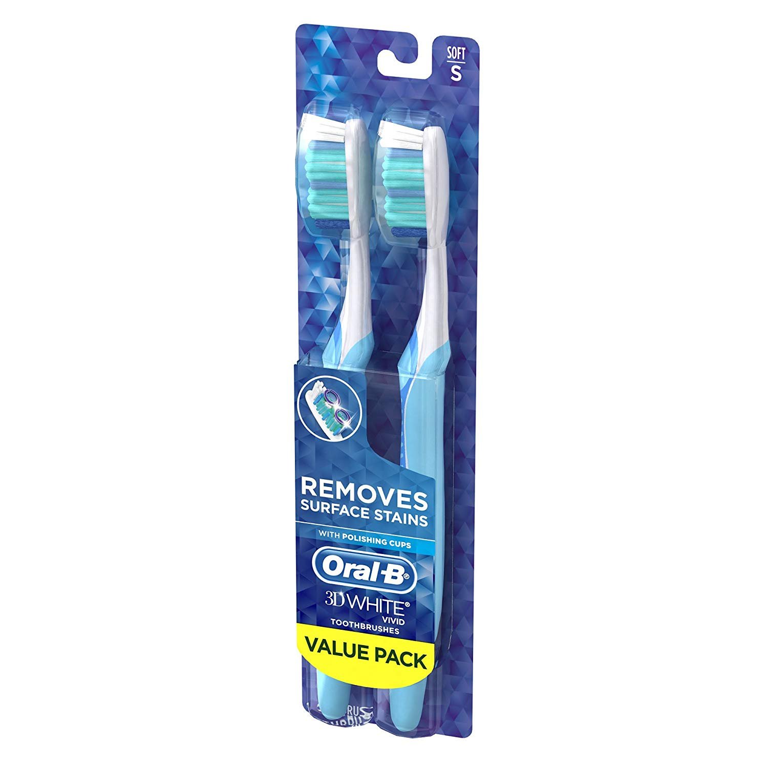 Oral-B Advantage 3D White Vivid Toothbrushes Soft, 2 Each (Pack of 3)