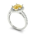 thumbnail image 2 of 2.38 ct Pear Cut Simulated Yellow Diamond with Simulated Diamond Halo Accents 14K White Gold Womens Engagement Ring, 2 of 5