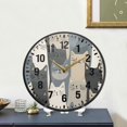 thumbnail image 4 of Yayeee Wall Clock Battery Operated 9.5" Silent Quartz Non-Ticking for Living Room Decor, Blue Cute Cats, 4 of 8