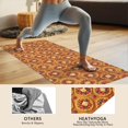 thumbnail image 4 of 70x26 Inch Yoga Towel, Sweat Absorbent Non-Slip Mat for Hot Yoga, Pilates & Fitness,Berry Butter Waffle Orange Warm Allover Pattern, 4 of 5