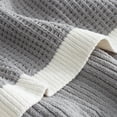 thumbnail image 6 of Chenille Waffle Knit Throw Blanket Reversible Bedding Blanket, 60"x80", Grey, 6 of 8
