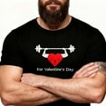 thumbnail image 6 of UVEASISHA Valentines Day Short Sleeve T Shirts for Men Funny Heart Print Crewneck Graphic Tees Regular Fit Casual Gym Workout Shirt Black M, 6 of 7