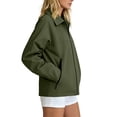 thumbnail image 6 of Jsaierl Women's Collared Zip Up Lightweight Jacket Long Sleeve Sporty Casual Bomber Coat with Zippered Pockets Daily Outdoor Top, 6 of 7