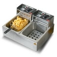 thumbnail image 1 of KFFKFF Commercial Electric Deep Fryer, 24L Large Capacity Electric Countertop Fryer with Dual Removable Basket, 3000W Stainless Steel Dual Deep Fryer for Kitchen, Restaurant and Commercial Use, Silver, 1 of 9