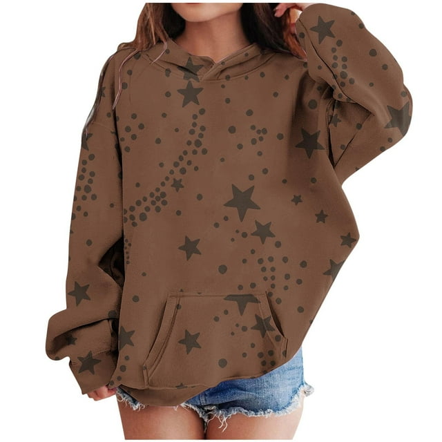 Cowsor Kids' Printed Hooded Sweatshirt – Long Sleeve, Unisex (4-14Y)