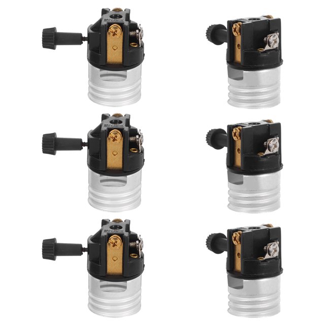 unbranded 6Ud Base Para Bombilla E26 Negro Con Seguro Y Resistente Para Uso En Ambientes Industriales