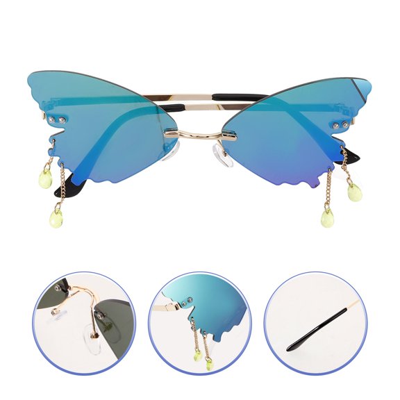 TAILTOSS 1Set Women Retro Sunglasses Multi Color Copper Material UV Protection Fashion Accessory for Carnival