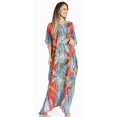 thumbnail image 5 of Sakkas 2019 - Pilar Petit Women's Casual Long Short Sleeve Beach Maxi Caftan Kaftan Dress - 12-RedGrey - OS, 5 of 5