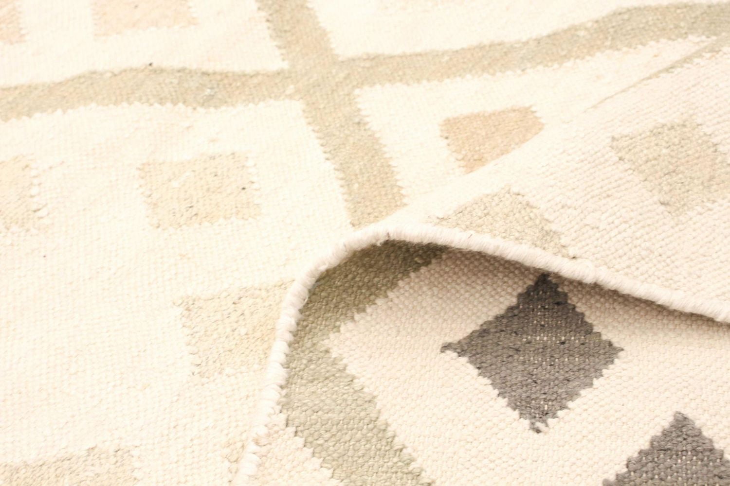 ECARPETGALLERY 5'0" x 7'8" Flat-weaves & Kilims Organica Hand Made Area Rug for Living Room, Dining Room and Bedroom in Ivory