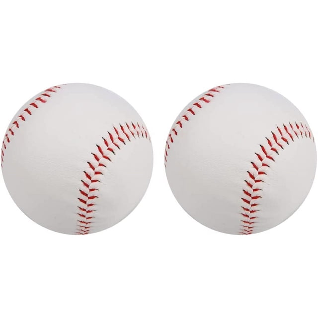 Professional Baseball, PVC Hand-stitched Soft Foam Baseball for Adult Youth Training Professional Baseball Match (2-Pack)