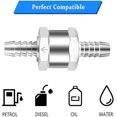 thumbnail image 4 of One Way Aluminium Fuel Non Return Fuel Check Valve For Petrol Diesel Oil Water Chrome Car Auto Carburettor Low Pressure Systems(2pcs, Silver), 4 of 5