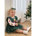 thumbnail image 4 of Cjfdfy Newborn Baby Girl Christmas Outfit Long Sleeve Romper Santa Embroidery Tulle  Star Patchwork Dress Bow Headband 3 Piece Set Infant Christmas Dress Fall Winter Clothes Set 0-24M, 4 of 9