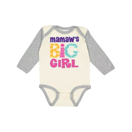 

Inktastic Mamaw s Big Girl Gift Baby Girl Long Sleeve Bodysuit