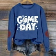 thumbnail image 4 of TrendOFT Game Day Football Sweatshirts for Women Cute Graphic Funny Sunday Casual Long Sleeve Crewneck Pullover Top Blue XXL, 4 of 6