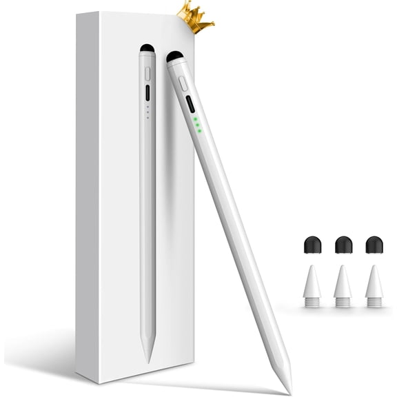 Pencil for Apple iPad 11th/10th/9th, 2X Fast Charge Stylus Pen for iPad, Palm Rejection, Tilt Sensitivity, Compatible with iPad A16/10/9/8/7/6, Pro M4/13/12.9"/11", Air M3/M2/5/4/3, Mini 7/6/5
