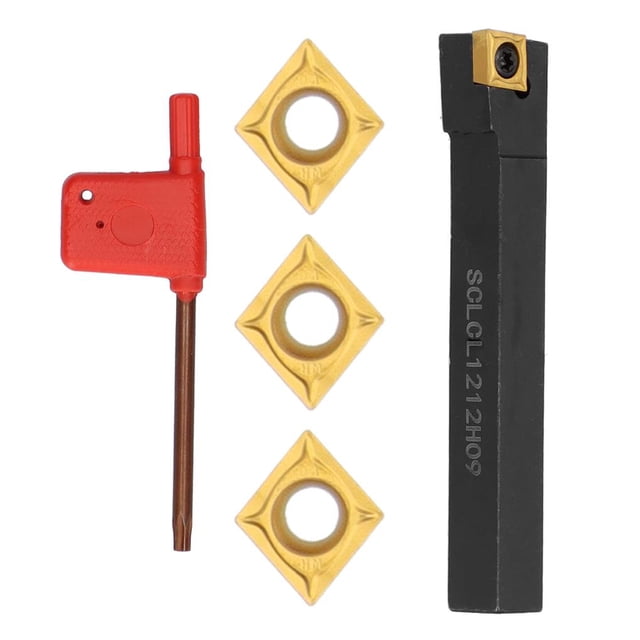 Juego De Insertos De Torno Cnc De 5 Piezas Con Vástago Y Destornillador Forma De Rombo Inserto De Acero De Carburo Juego De Cuchillas De Corte Inserto Dorado Fresa Para Torno Turing matsuzay TO004046-00