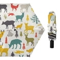 thumbnail image 4 of ALAZA Cartoon Deers Animals UPF 50+ Compact Folding Umbrella for Rain Travel Umbrella Packable, 4 of 8