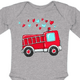 thumbnail image 4 of Inktastic Valentine Fire Truck with Hearts Boys or Girls Long Sleeve Baby Bodysuit, 4 of 5