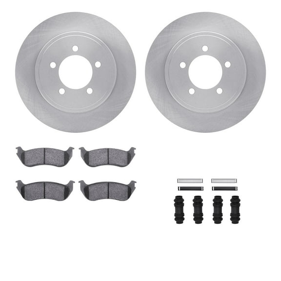 Dynamic Friction Company Rear Brake Rotors with Ultimate Duty Performance Brake Pads includes Hardware 6412-54191
