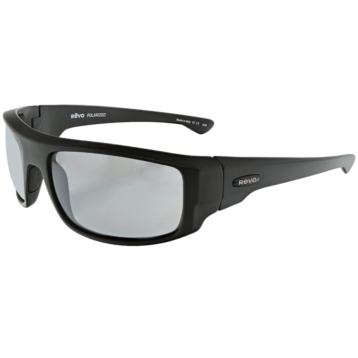 Revo Men's Polarized Dash RE5006X01GY Matte Black Wrap Sunglasses