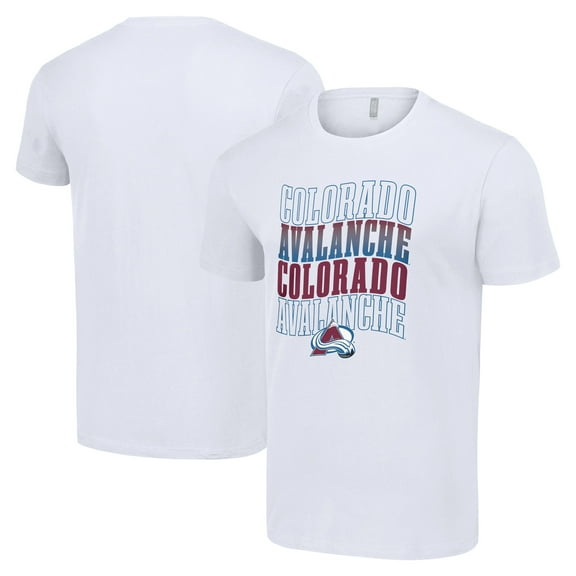 Men's Starter White Colorado Avalanche Four Team Name Logo T-Shirt