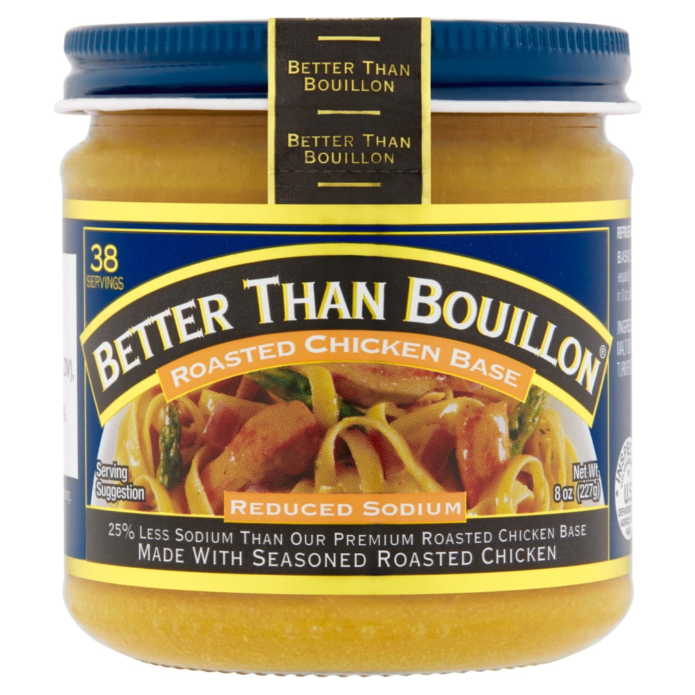 (6 pack) Better Than Bouillon Reduced Sodium Roasted Chicken Base, Shelf-Stable, 8 oz Jar