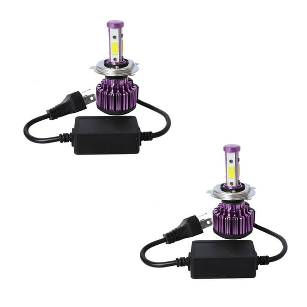 2 faros antiniebla para coche, luz de trabajo ecológica DRL morada, Plug and Play H4