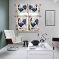 thumbnail image 4 of Blue Vintage Rooster Kitchen Curtains Sets for Windows 24 Inch Length, Pastoral Elegant Animals Watercolor Rod Pocket Window Treatments Tier Curtains and Valances Set for Bedroom/Bathroom, 4 of 8