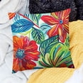 thumbnail image 2 of BANET   Outdoor Waterproof Throw Pillow Covers Floral Outdoor Decorative Square Pillowcase Outdoor Pillow Covers for Patio Furniture Garden(Red and Sage Green) White, 2 of 5