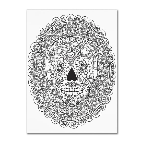Trademark Fine Art "Candy Skull" Canvas Art by Hello Angel