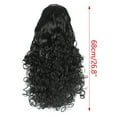 thumbnail image 3 of Teissuly Chemical Fiber Wig Black Long Hair Small Curly Head Cover Matte High-Temperature Silk, 3 of 9
