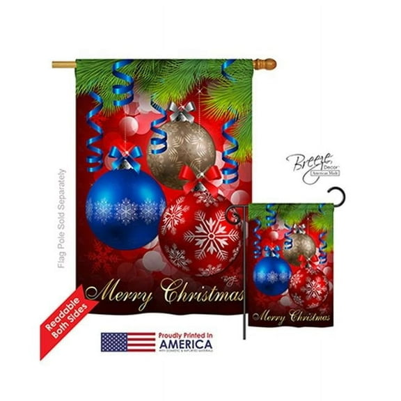 Breeze Decor 14083 Christmas Ornaments 2-Sided Vertical Impression House Flag - 28 x 40 in.