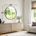 thumbnail image 2 of JIOABL 30 Inch Round Mirror, Black Metal Frame Wall Mirror for Entryway, Bathroom, Vanity, Living Room, Modern Circular Mirro, 2 of 7