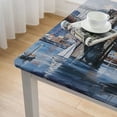 thumbnail image 5 of WYYP City Skyline Boats Square Table Cloth 100% Polyester Fiber 52*52, 5 of 8