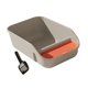 thumbnail image 3 of Caja de arena para gatos de interior con tapa abierta, desmontable y antisalpicaduras, alta Gris, 3 of 9