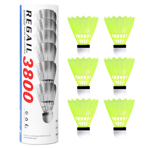6 Pcs Volants en Plastique Durable pour Badminton, Volants de Badminton pour Sports Intérieurs et Extérieurs, Ballons de Badminton Coupe-Vent, Volant