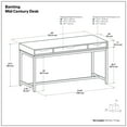 thumbnail image 3 of Simpli Home Banting 60 inch Wide Solid Wood Industrial Mid Century Desk in White, 3 of 10