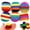 6 Pcs Random color, variant on Leather Suede Hacky Sacks, Assorted Foot Bag Crochet, Multicolored Geometric Footbag