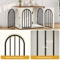thumbnail image 3 of Hzuaneri 31.5in Dog Crate Furniture, Heavy Duty Wooden Kennel for Small to Medium Dogs with Cushion, Decorative Pet House Side End Table, White Brown, 3 of 12